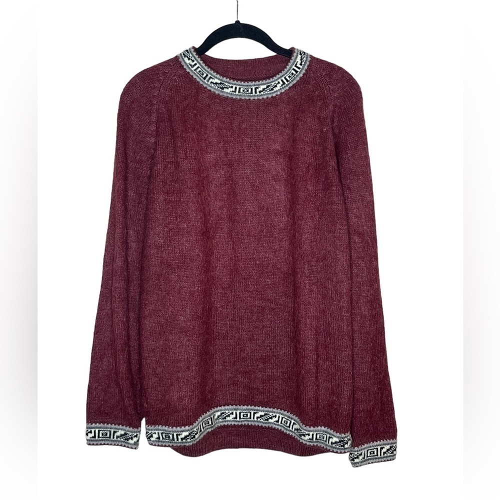 Burgundy Alpaca Pullover‎ Sweater